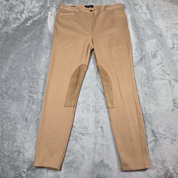 Talbots Pants Womens 10 Tan Faux Suede Jodhpurs Equestrian Preppy Skinny Ankle - Picture 1 of 7